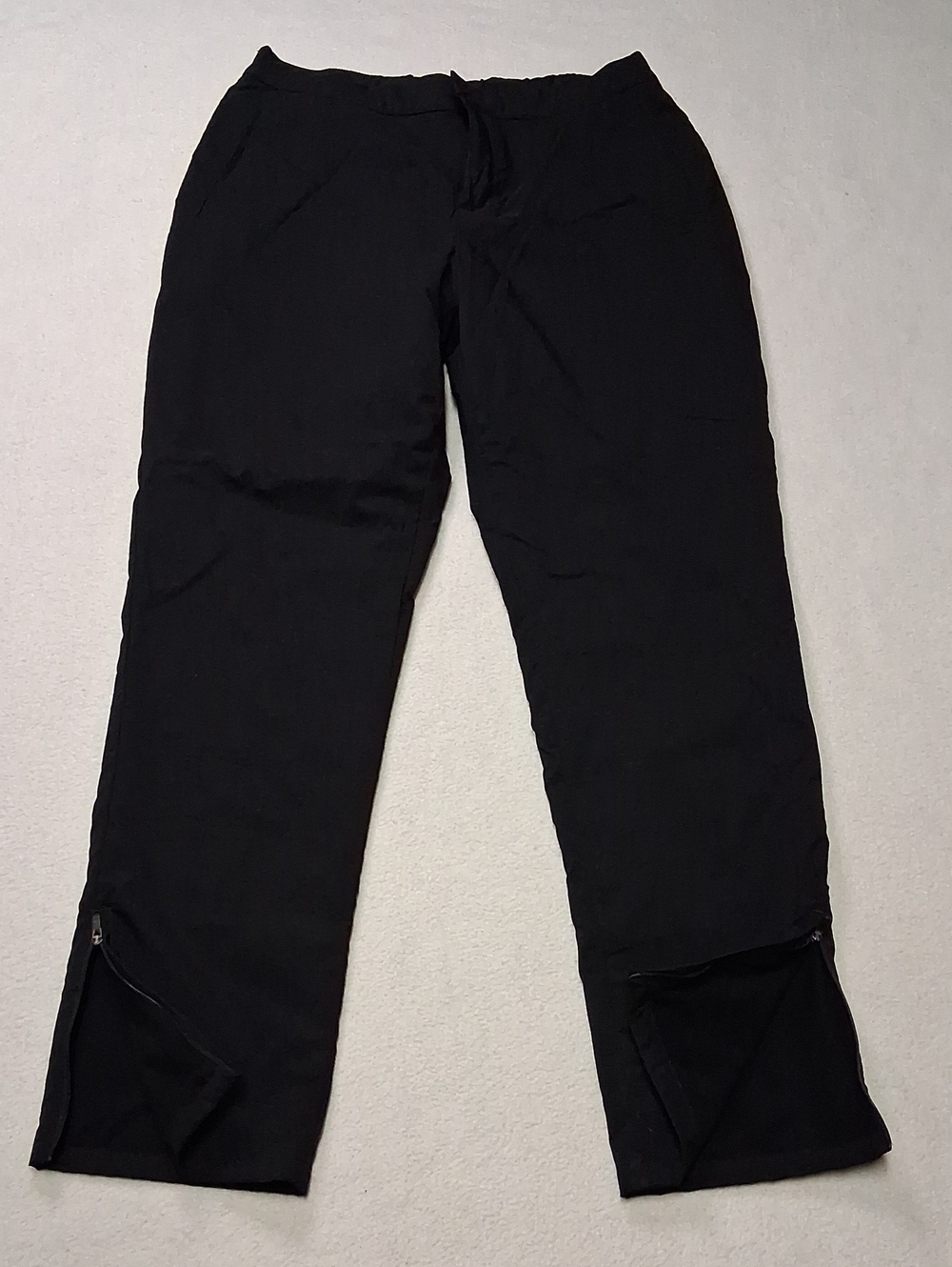 Storm Black Fleece Lined Warm Pants with Ankle Zip Details